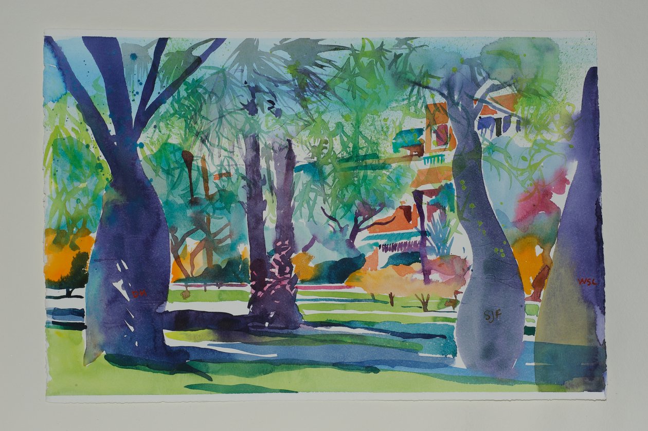 Peintres à la Mamounia, 2010 (aquarelle sur papier) - Simon Fletcher