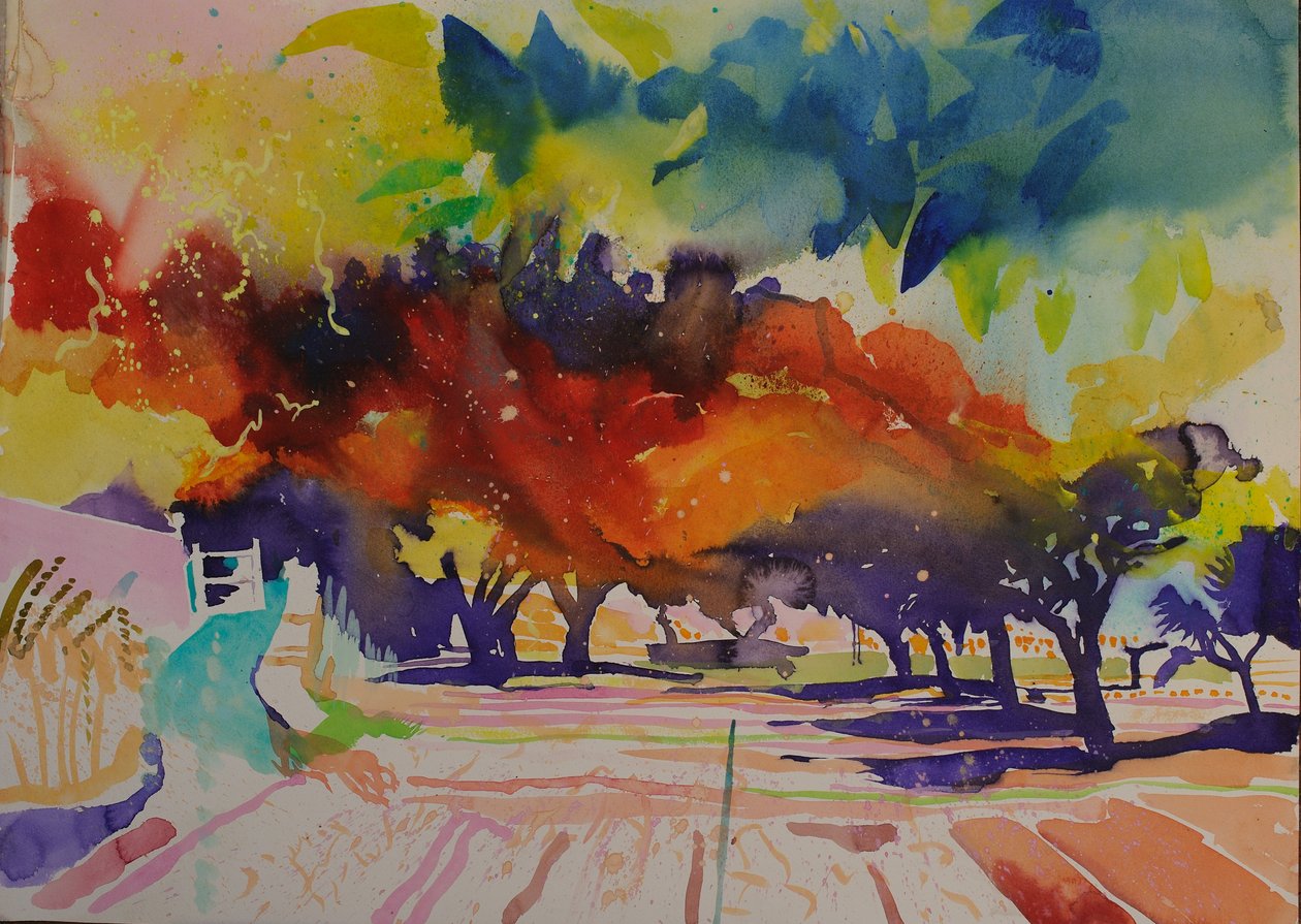 Paysage de ragondin, 2014 (watercolour) - Simon Fletcher
