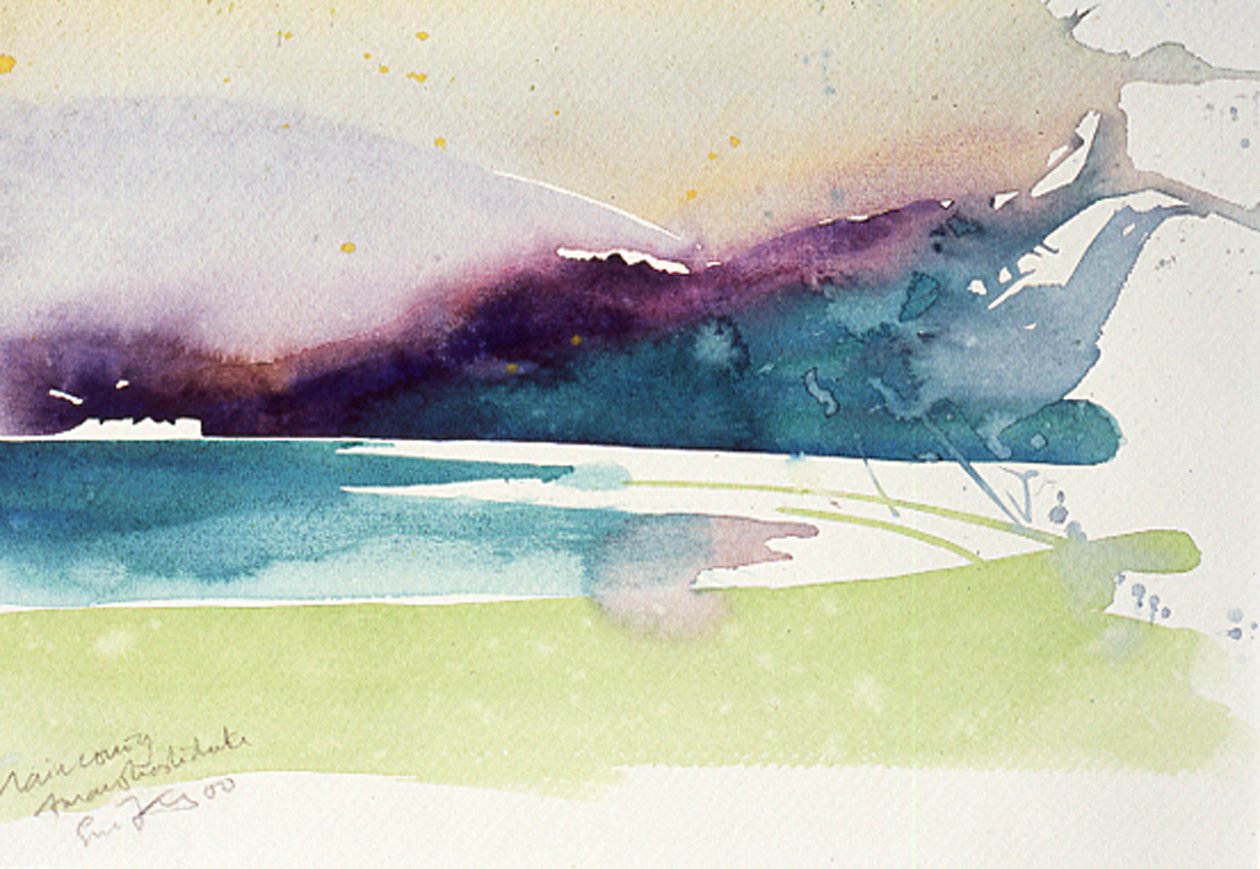 Rain Coming Amanohashidate, 2000 (aquarelle) - Simon Fletcher