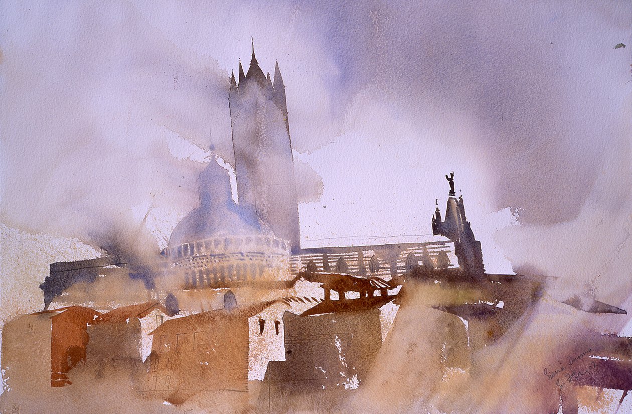 Cathédrale de Sienne (aquarelle sur papier) - Simon Fletcher