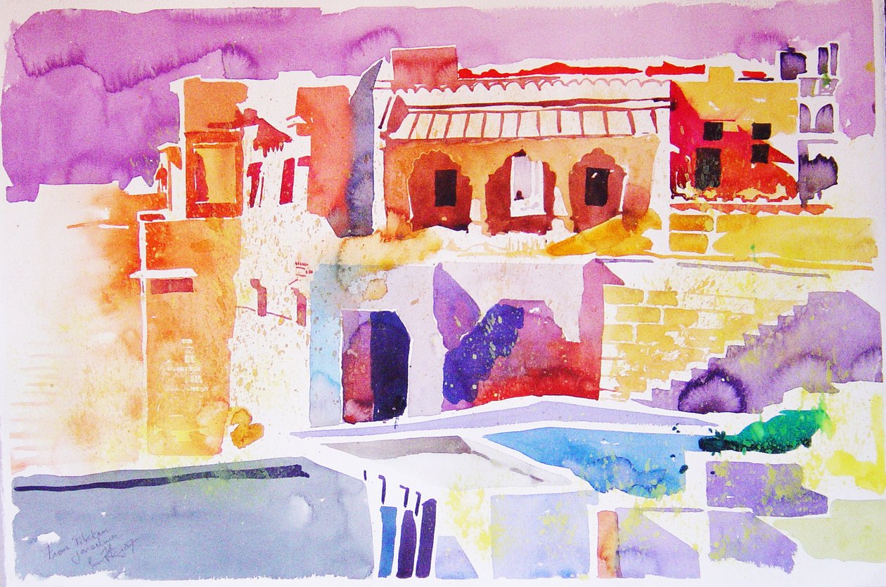 Tibetan Jaisalmer (aquarelle sur papier) - Simon Fletcher