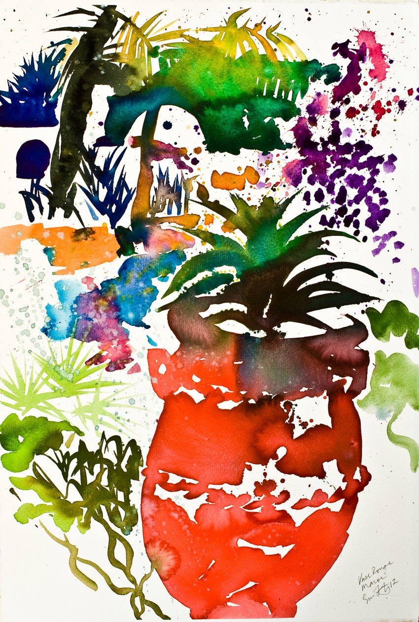 Vase rouge, Maroc 2013. aquarelle - Simon Fletcher