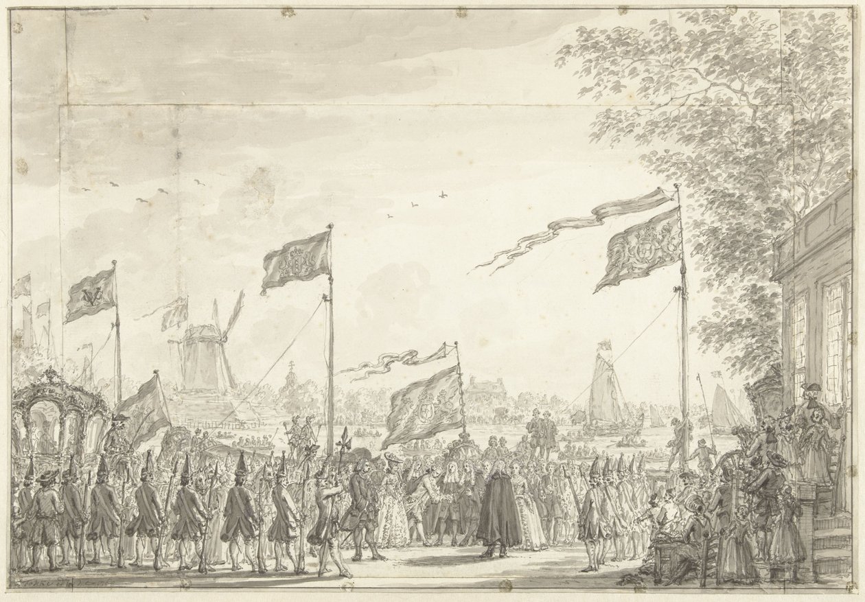 Adieu de Guillaume V et de son épouse à Buitenamstel, 1768 - Simon Fokke