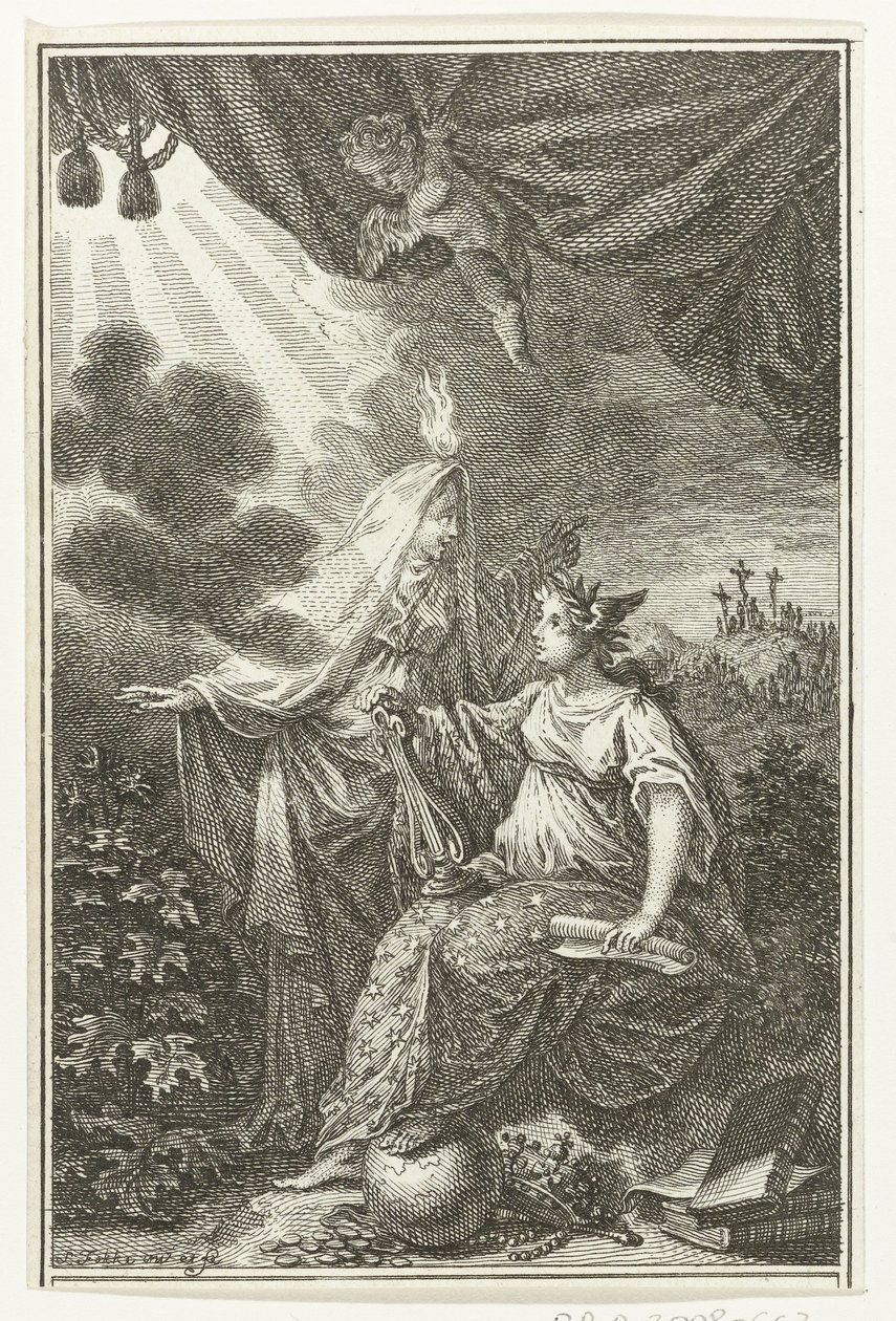 Figures allégoriques près de la colline du Golgotha - Simon Fokke