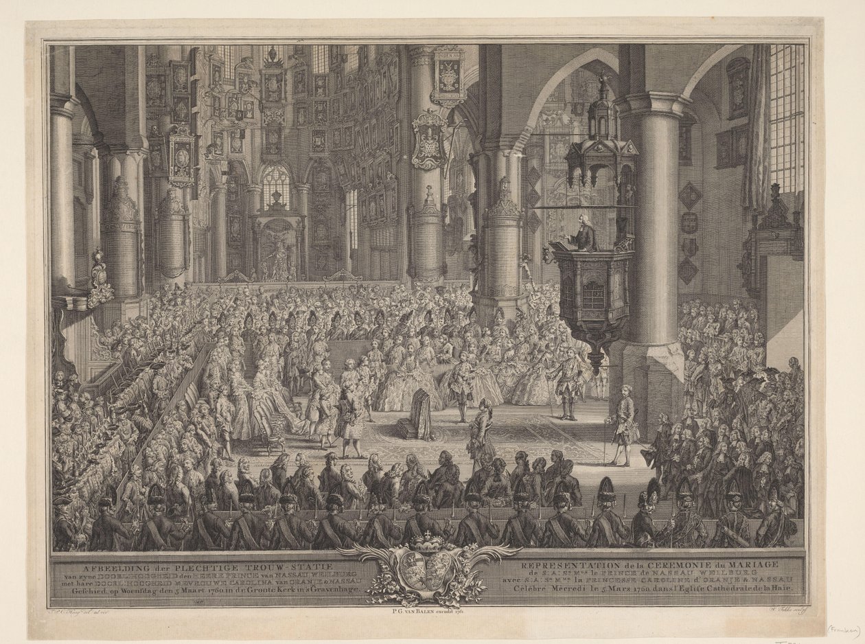 Mariage de Charles Christian de Nassau-Weilburg avec la princesse Caroline, 1760 - Simon Fokke