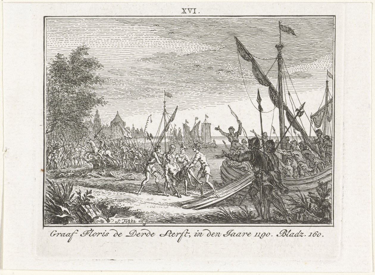 La Mort de Floris III de Hollande à Antioche, 1784 - Simon Fokke