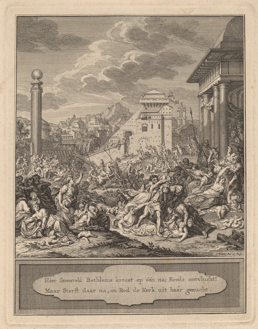 Enlèvement des Sabines - Simon Fokke after Bernard Picart