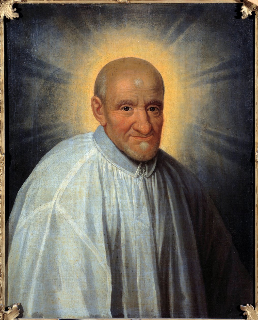 Portrait de Saint Vincent de Paul (1576-1660), Chamonier des Galeries et fondateur des Congrégations des Filles de la Charité. Peinture de Simon François (1576-1660) 1660 - Simon Francois