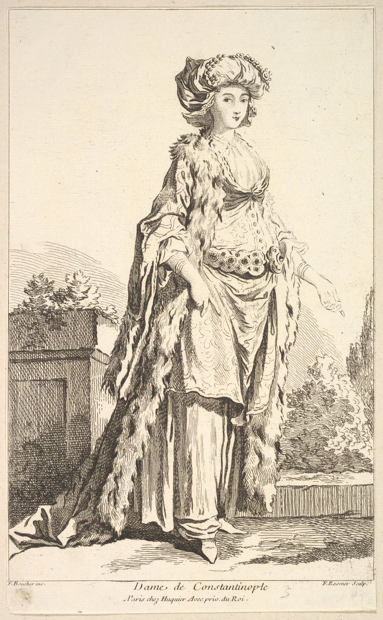 Dame de Constantinople, de Recueil de diverses figures étrangères inventées par ..., 18ème siècle - Simon Francois Ravenet