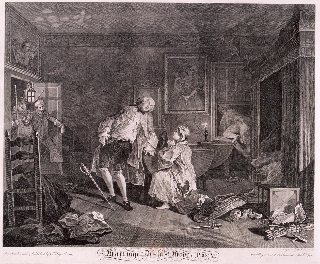 Mariage à la mode, Planche V, 1745 - Simon Francois Ravenet