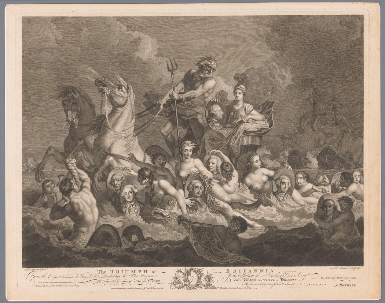 Allégorie sur la marine britannique et la victoire sur la flotte française (Le Triomphe de Britannia) - Simon François Ravenet (le vieux)