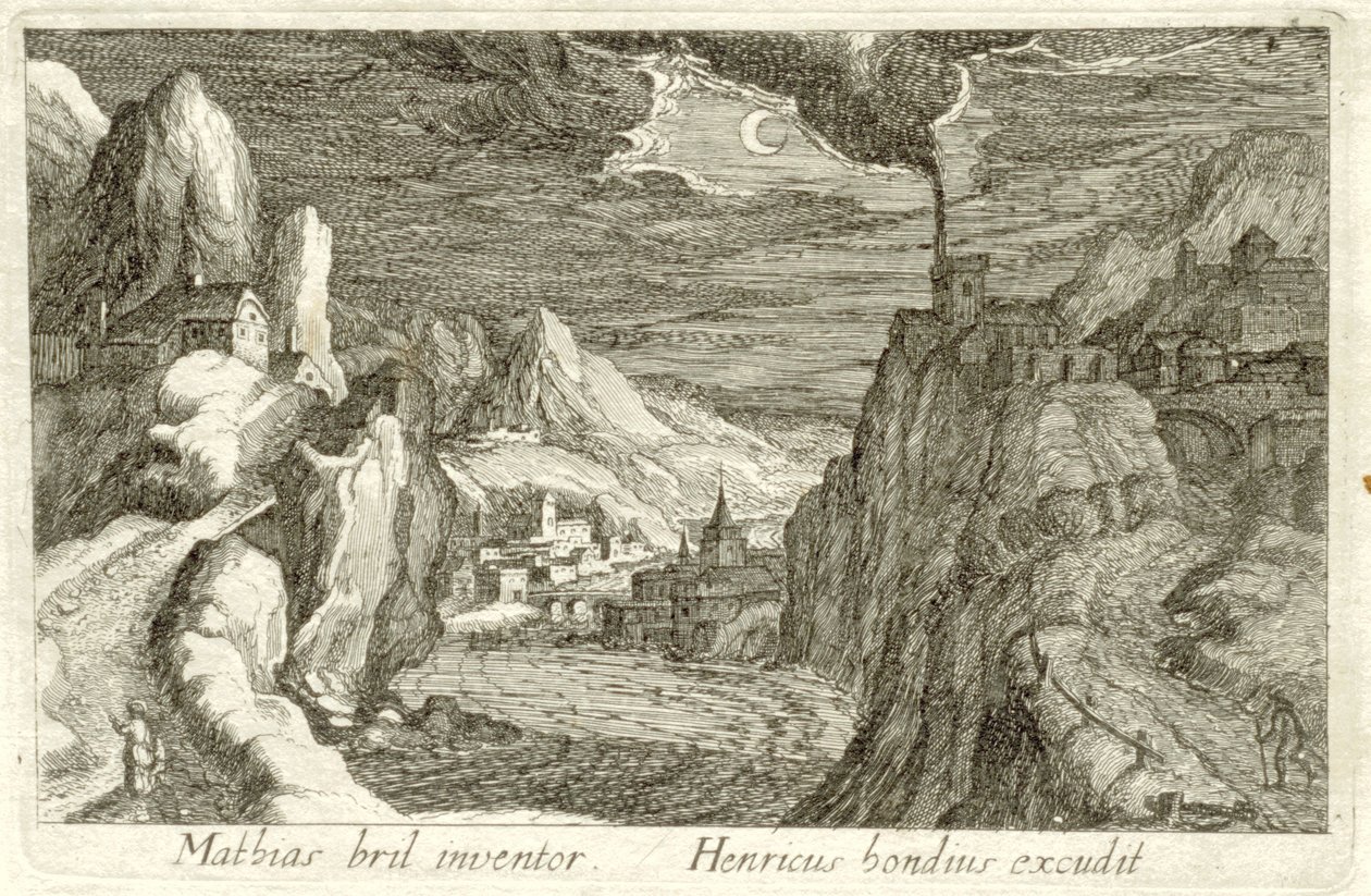 Paysage fluvial au clair de lune - Simon Frisius (attributed to)