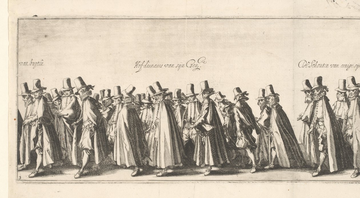 Le cortège funèbre (planche 3), 1615 - Simon Frisius
