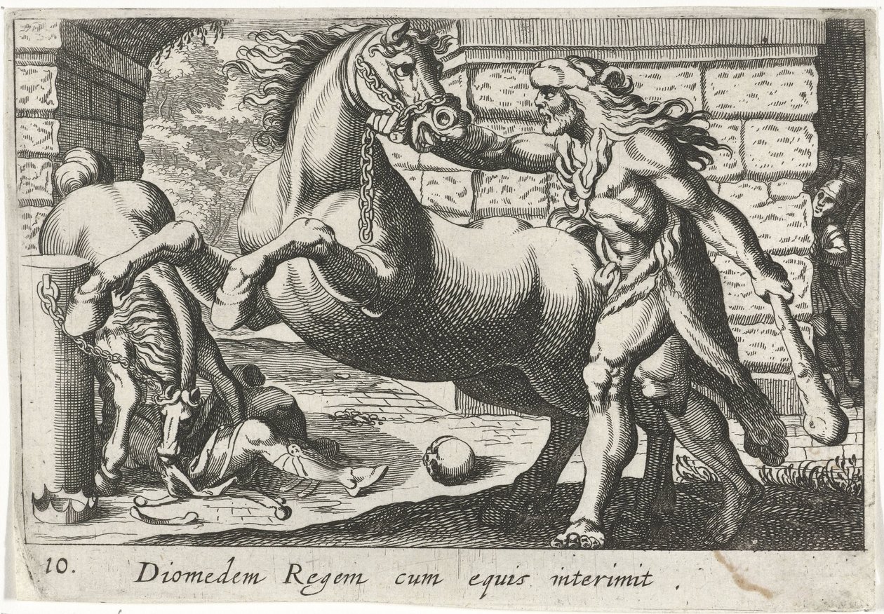 Hercule dompte les chevaux de Diomède - Simon Frisius