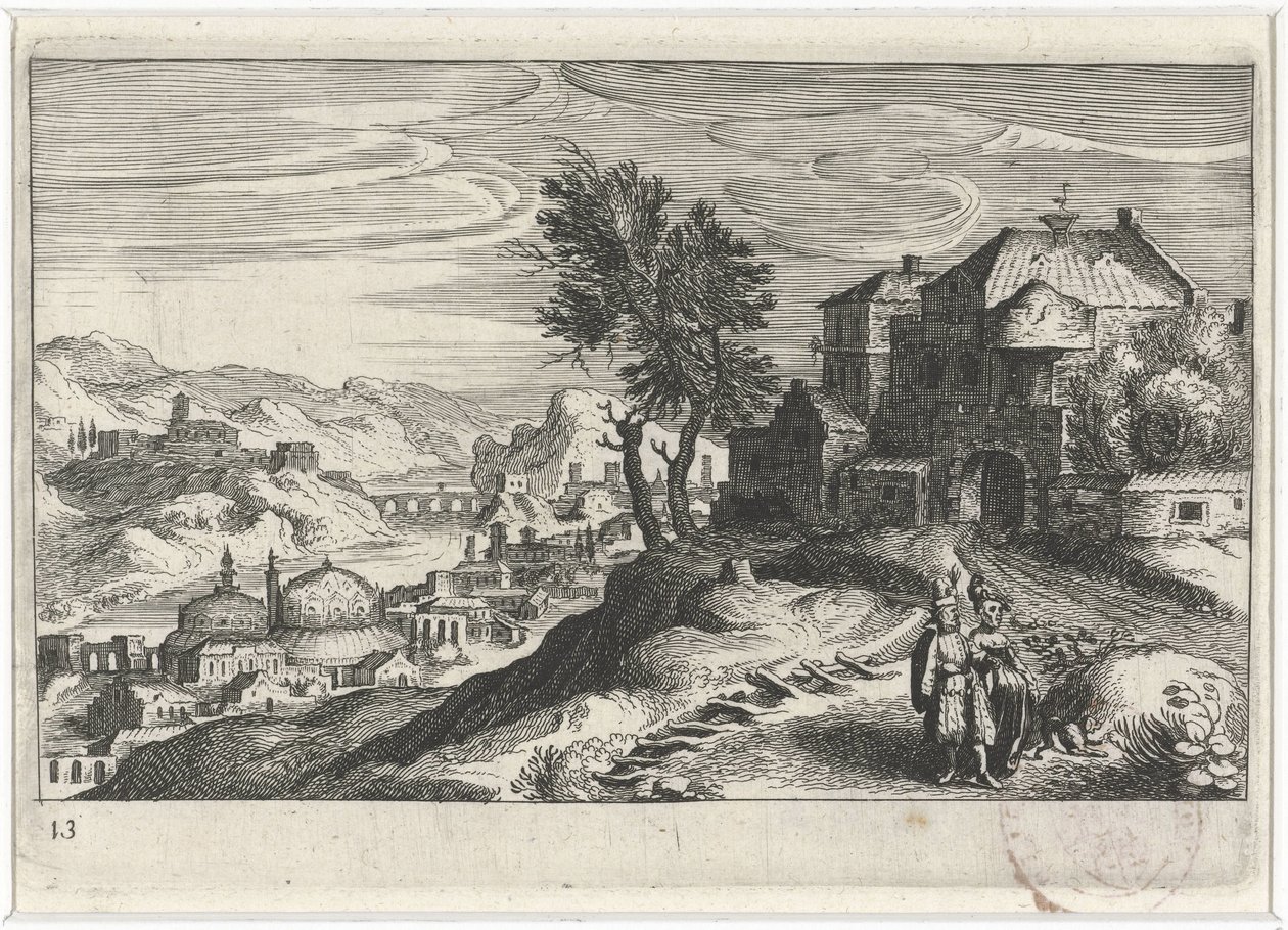 Vallée fluviale avec constructions - Simon Frisius