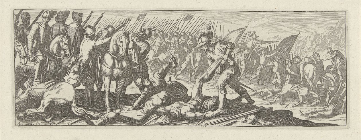 Soldats pillant des cadavres sur le champ de bataille (Cavalerie) - Simon Frisius