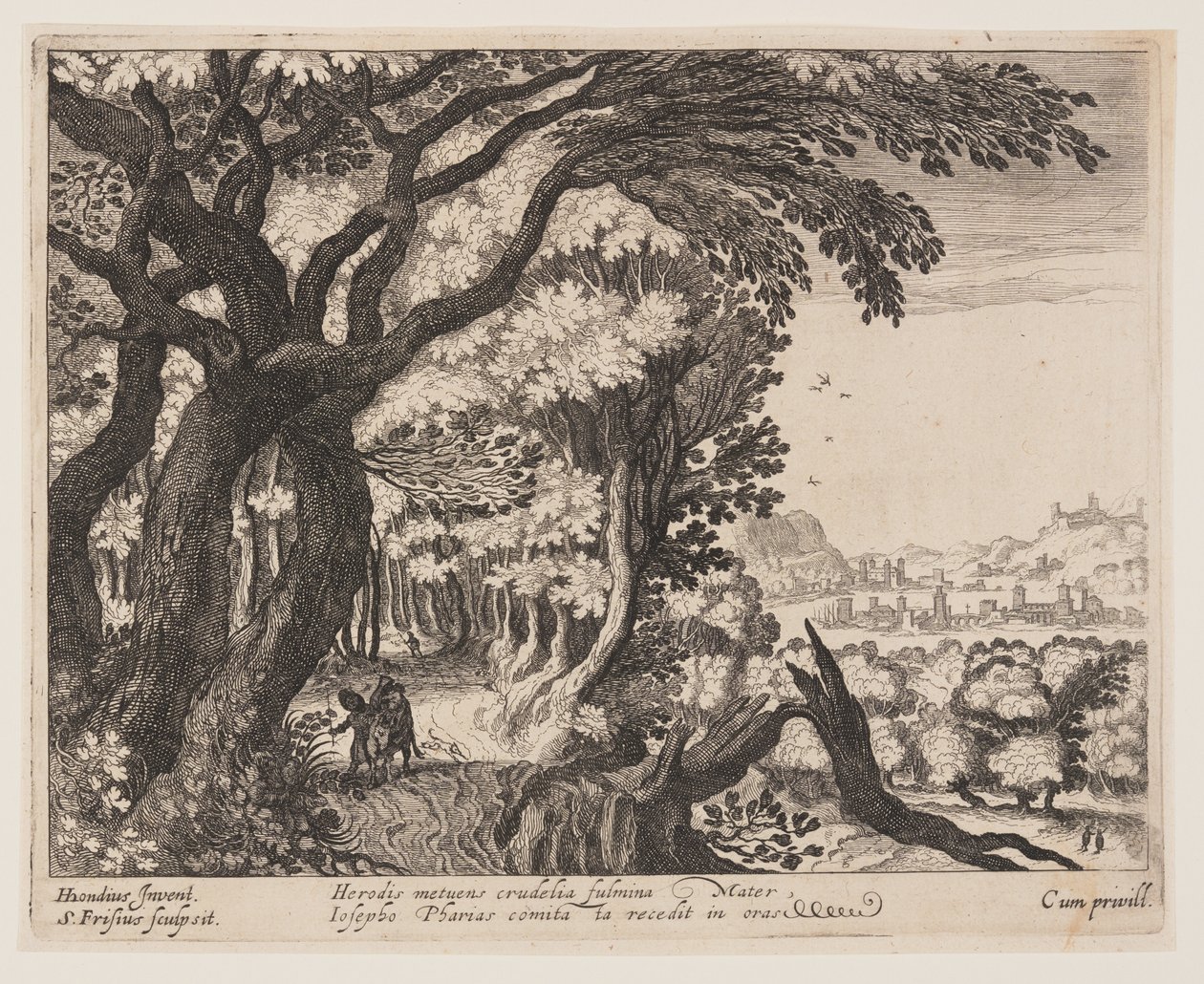 La fuite en Égypte, extrait de Paysages avec scènes de la vie du Christ - Simon Frisius