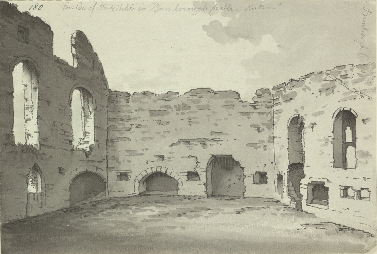 Château de Bamburgh, ruines de la cuisine - Simon H. Grimm