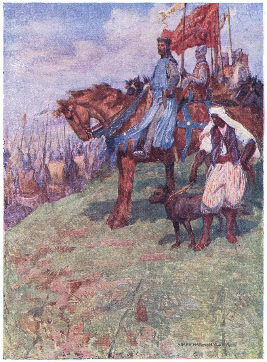Le bon roi était assis à cheval à mi-hauteur de la montagne - Simon Harmon Vedder