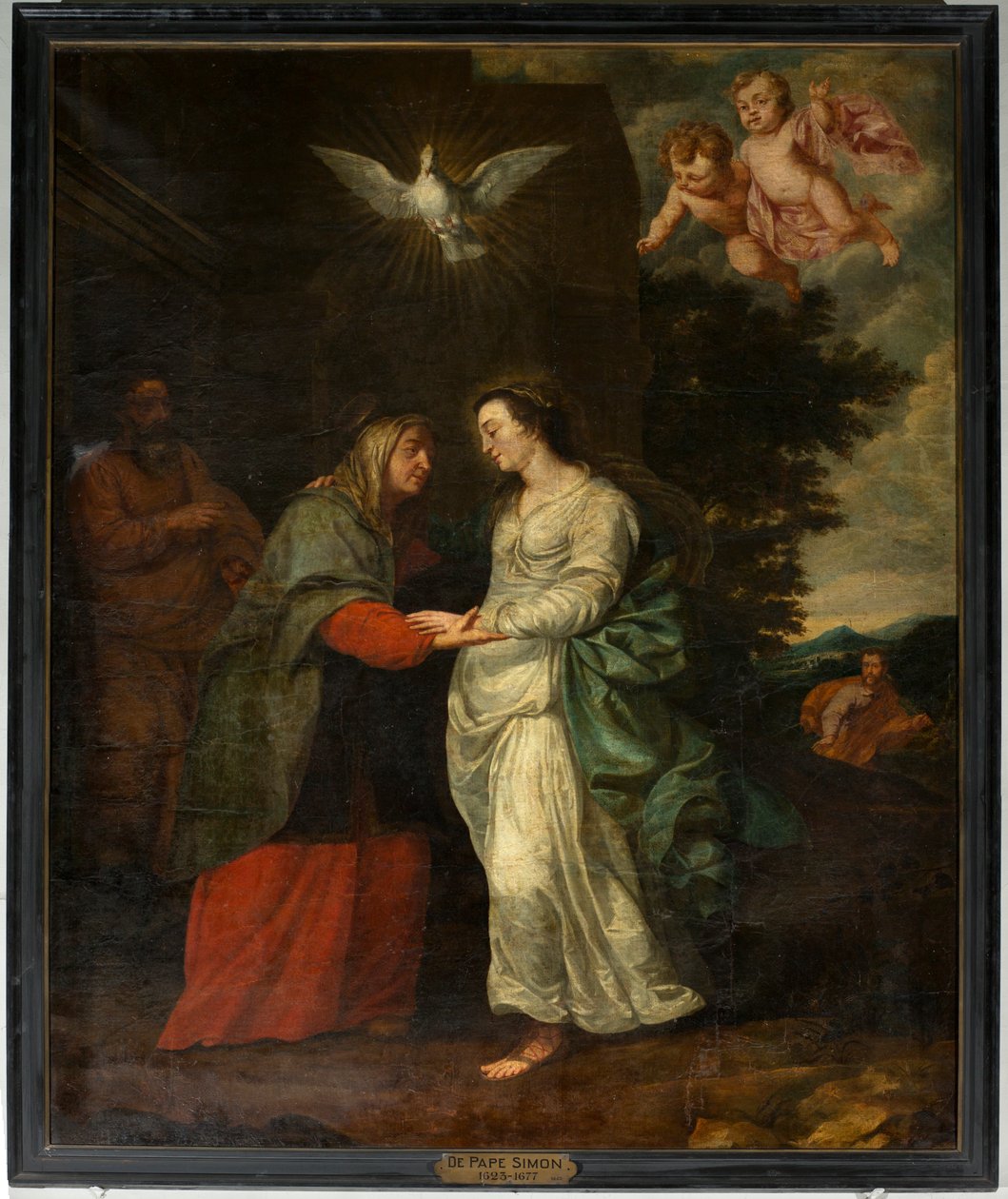 Église paroissiale (Parochiekerk Sint-Eligius). Peinture. "Marie visitant Élisabeth". Simon De Paepe. XVIIe siècle. - Simon II de Pape