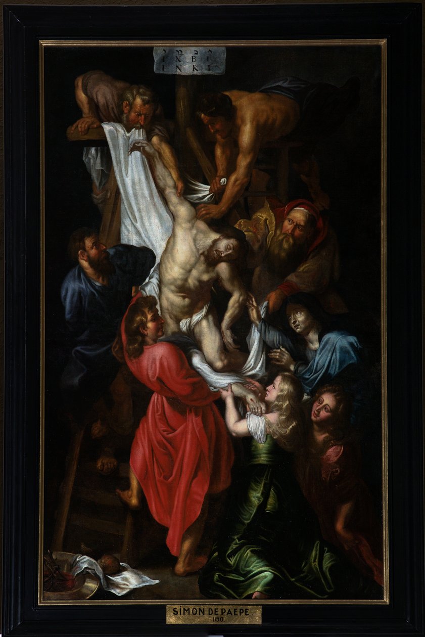 Église paroissiale (Parochiekerk Sint-Pieter). Descente de Croix. - Simon II de Pape