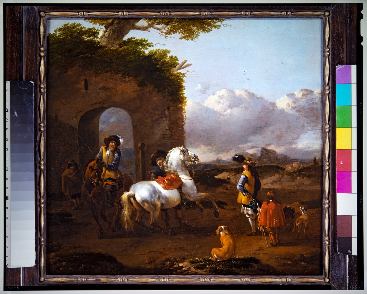 Cavaliers dans un paysage italianisant - Simon Johannes van Douw
