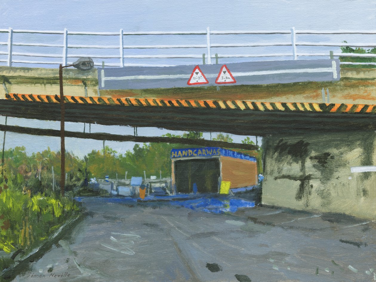 Lavage de voiture à la main, 2024 (acrylique sur toile) - Simon Neville