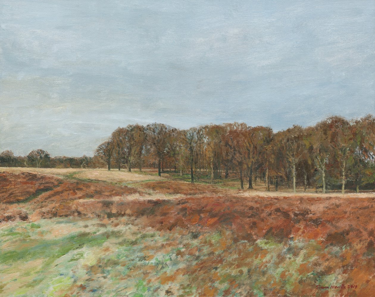 Richmond Park, 2019 (huile sur toile) - Simon Neville
