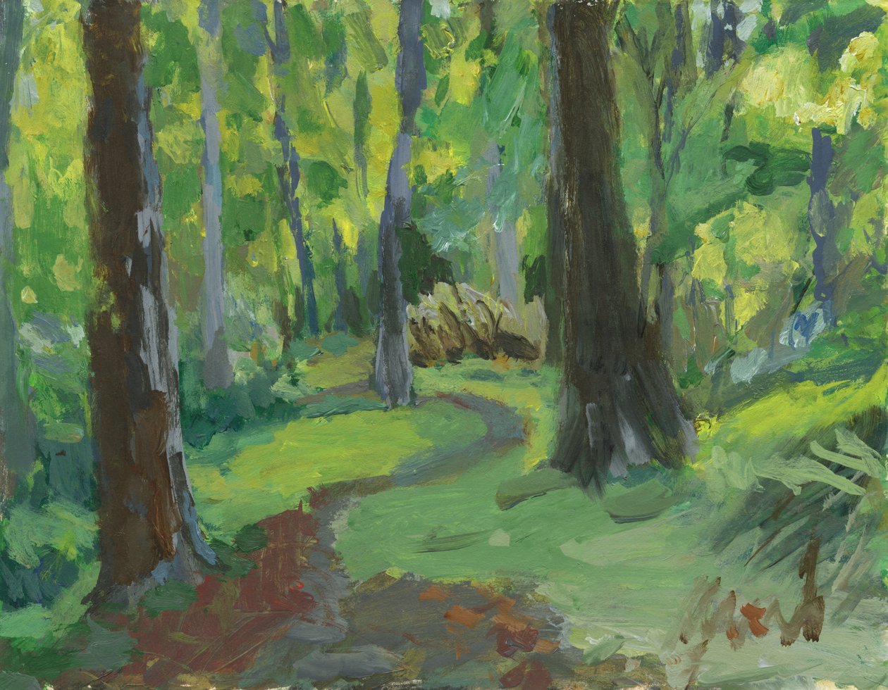 Sentier forestier, 2023 (acrylique sur papier) - Simon Neville