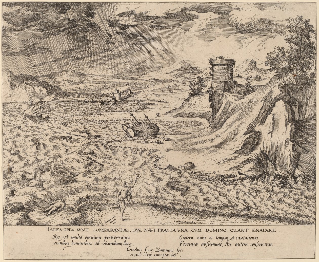 Le Naufrage - Simon Novellanus after Cornelis Cort