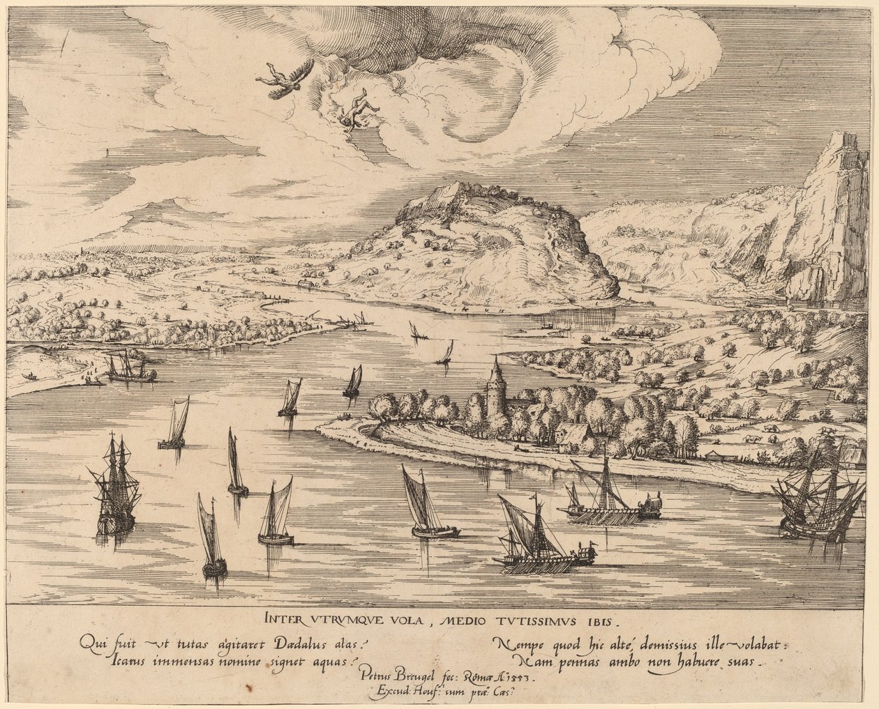 Paysage fluvial avec la chute d