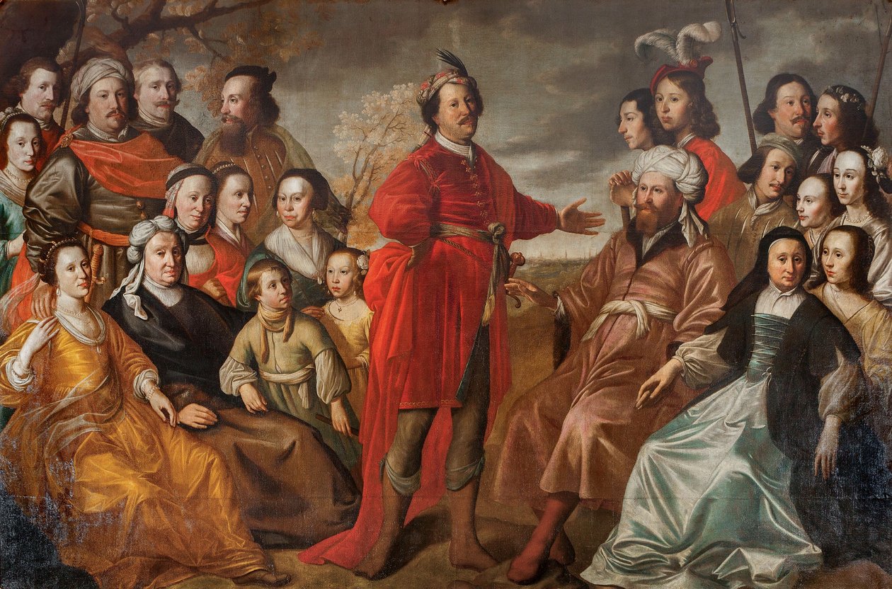 Le portrait de la famille Gröning, vers 1663 (huile sur toile) - Simon Peter Tilemann