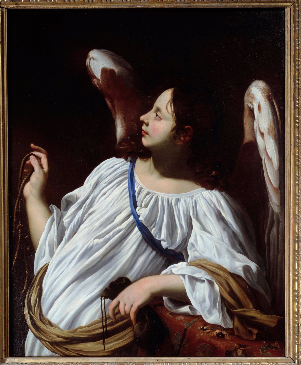 Ange avec la corde et la bourse, instruments de la Passion du Christ (détail) - Simon Vouet