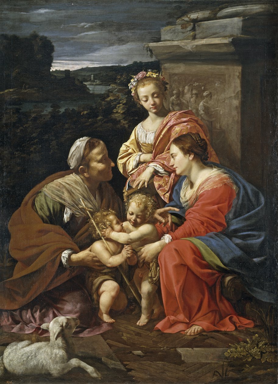 Vierge et enfant avec Jean-Baptiste enfant, Sainte Élisabeth et Sainte Catherine, 1625-1626 - Simon Vouet