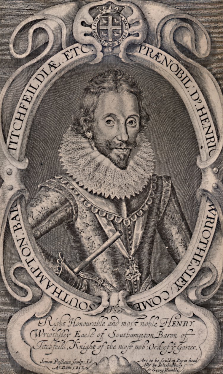 Henry Wriothesley, comte de Southampton, mécène de William Shakespeare, vers 1617 1894 - Simon de Passe