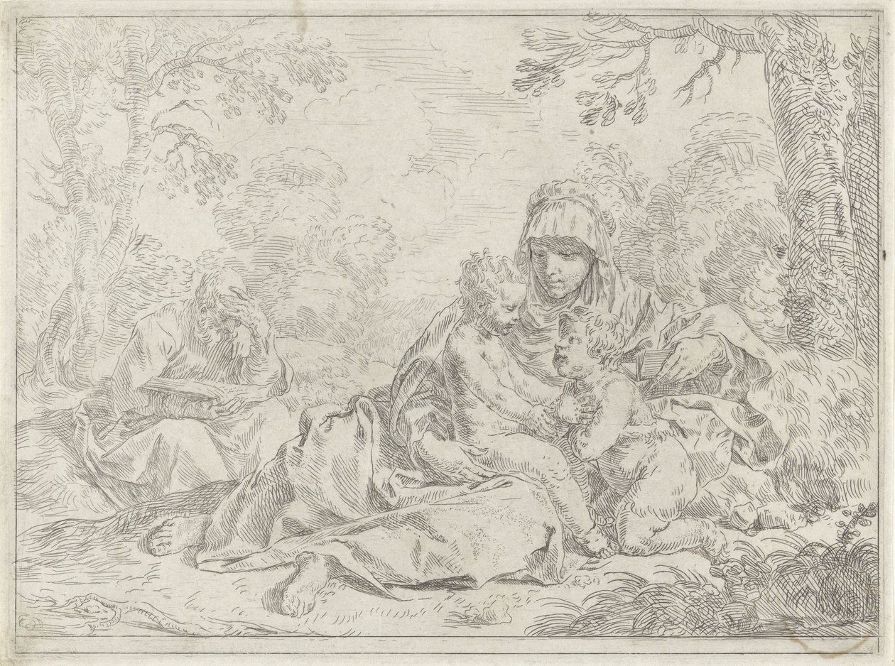 Sainte Famille avec le jeune Jean-Baptiste - Simone Cantarini