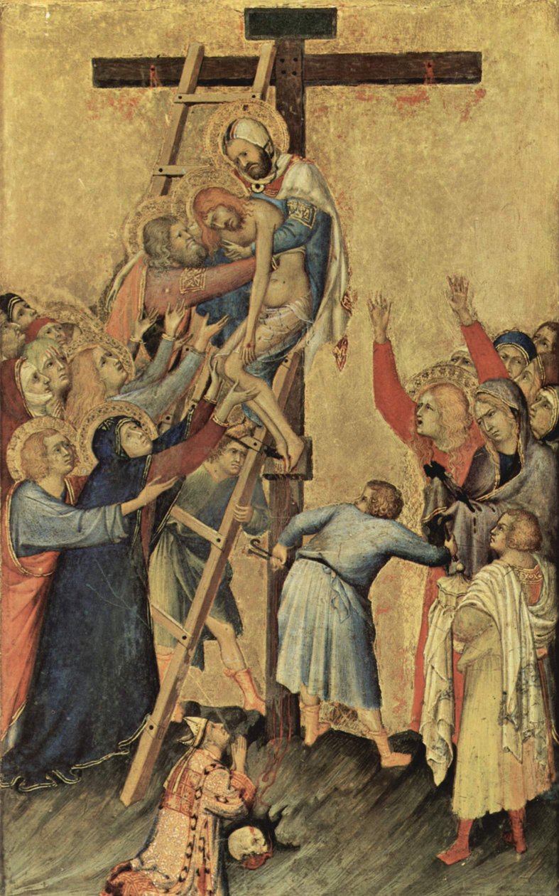 Néerlandais : Kruisafneming Orsini Autel, Scène : Descente de croix - Simone Martini