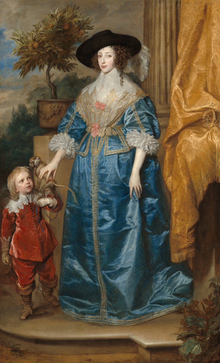 Reine Henriette Marie avec Sir Jeffrey Hudson - Sir Anthony van Dyck