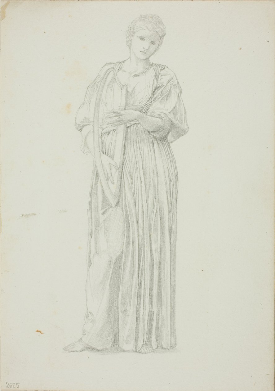 Femme drapée jouant de la harpe - Sir Edward Burne Jones
