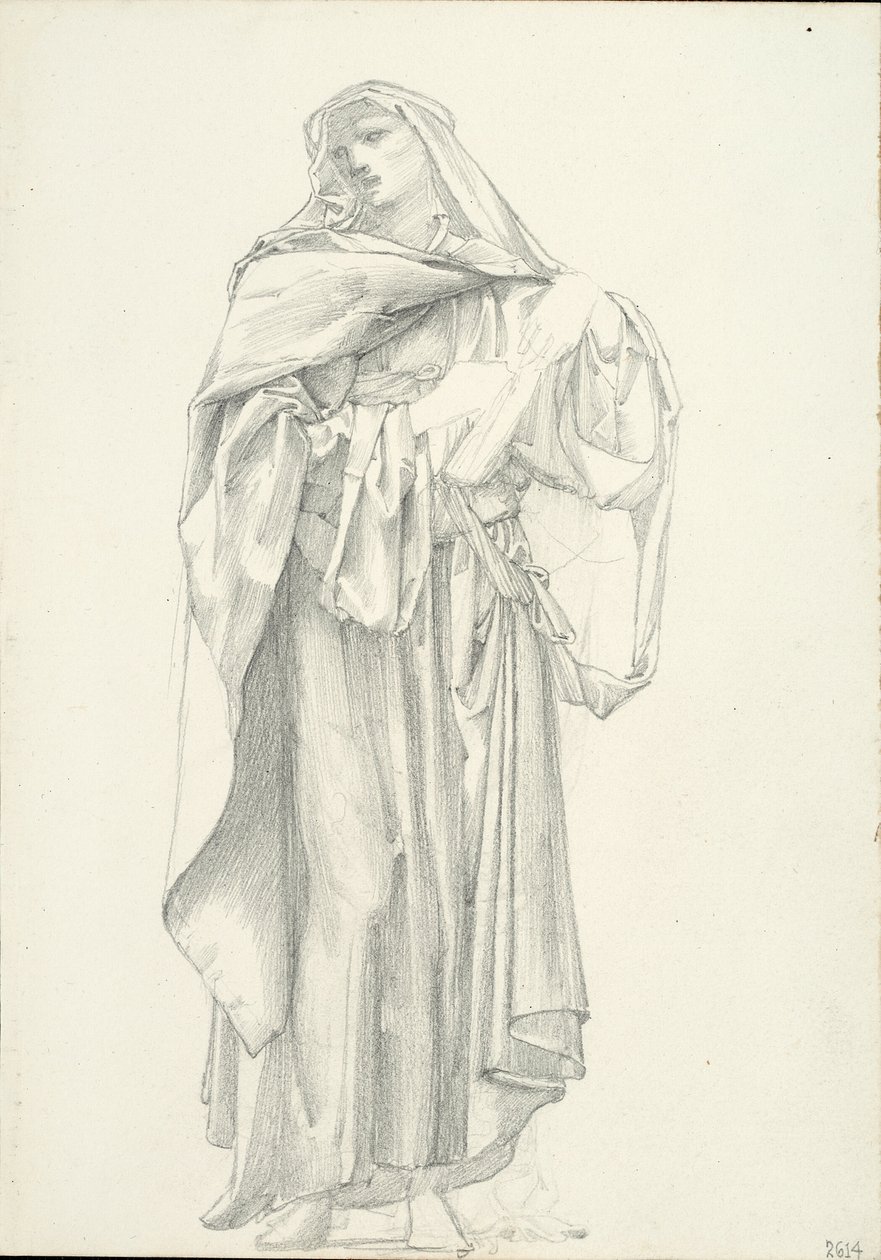 Figure masculine drapée (carnet de croquis #2614) - Sir Edward Burne Jones