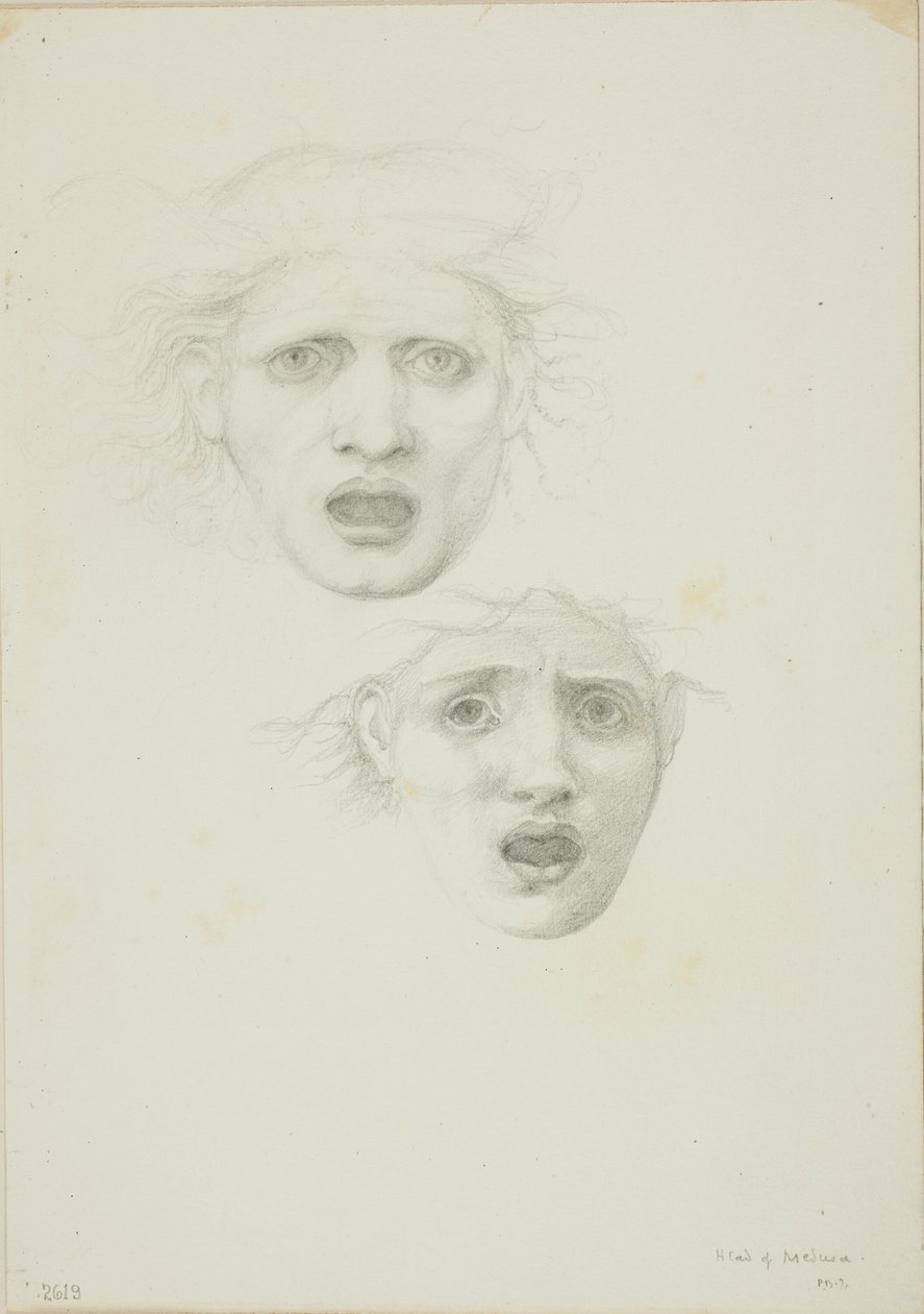 Tête de Méduse, deux études pour la Méduse Rondanini - Sir Edward Burne Jones