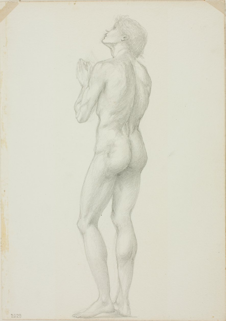 Homme nu debout avec les mains jointes en prière - Sir Edward Burne Jones
