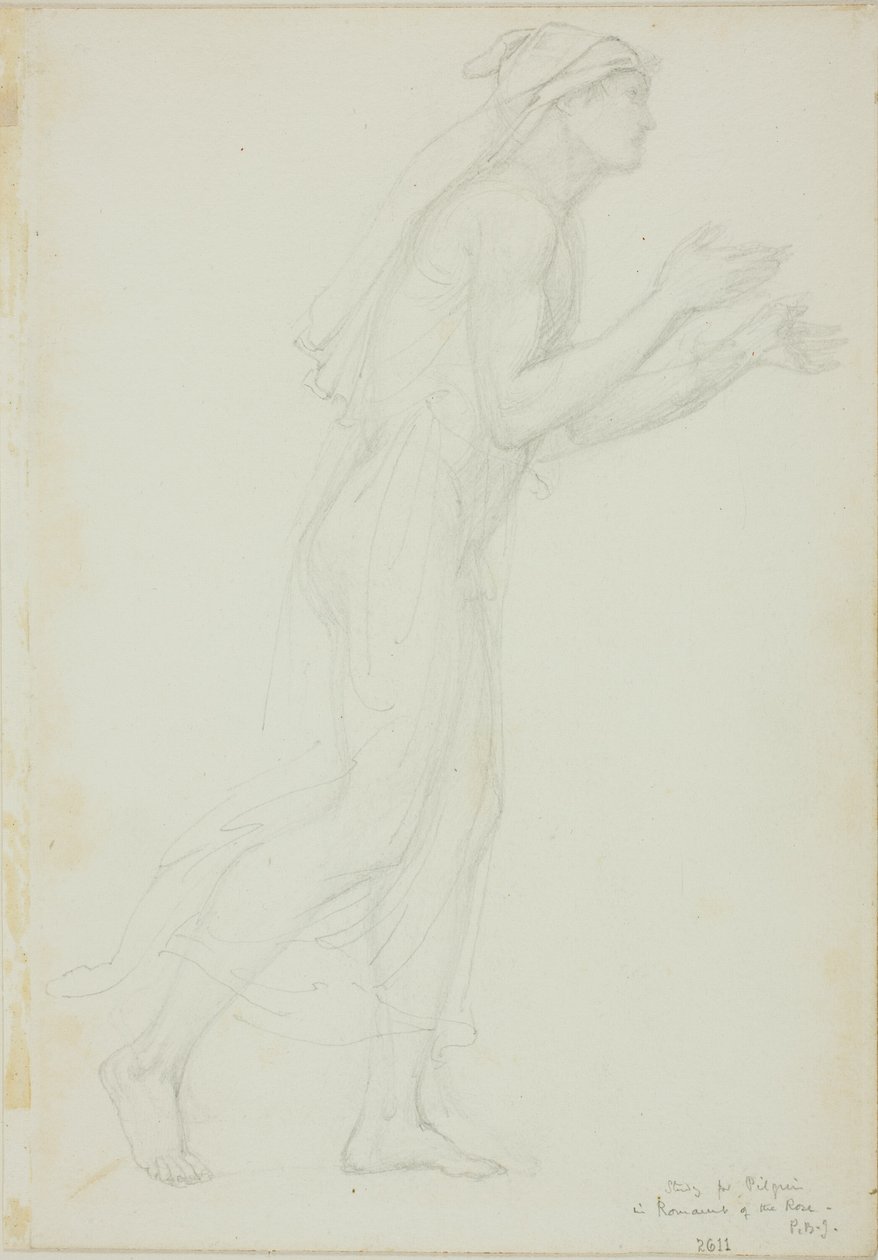 Étude pour Pèlerin dans Romaunt of the Rose - Sir Edward Burne Jones