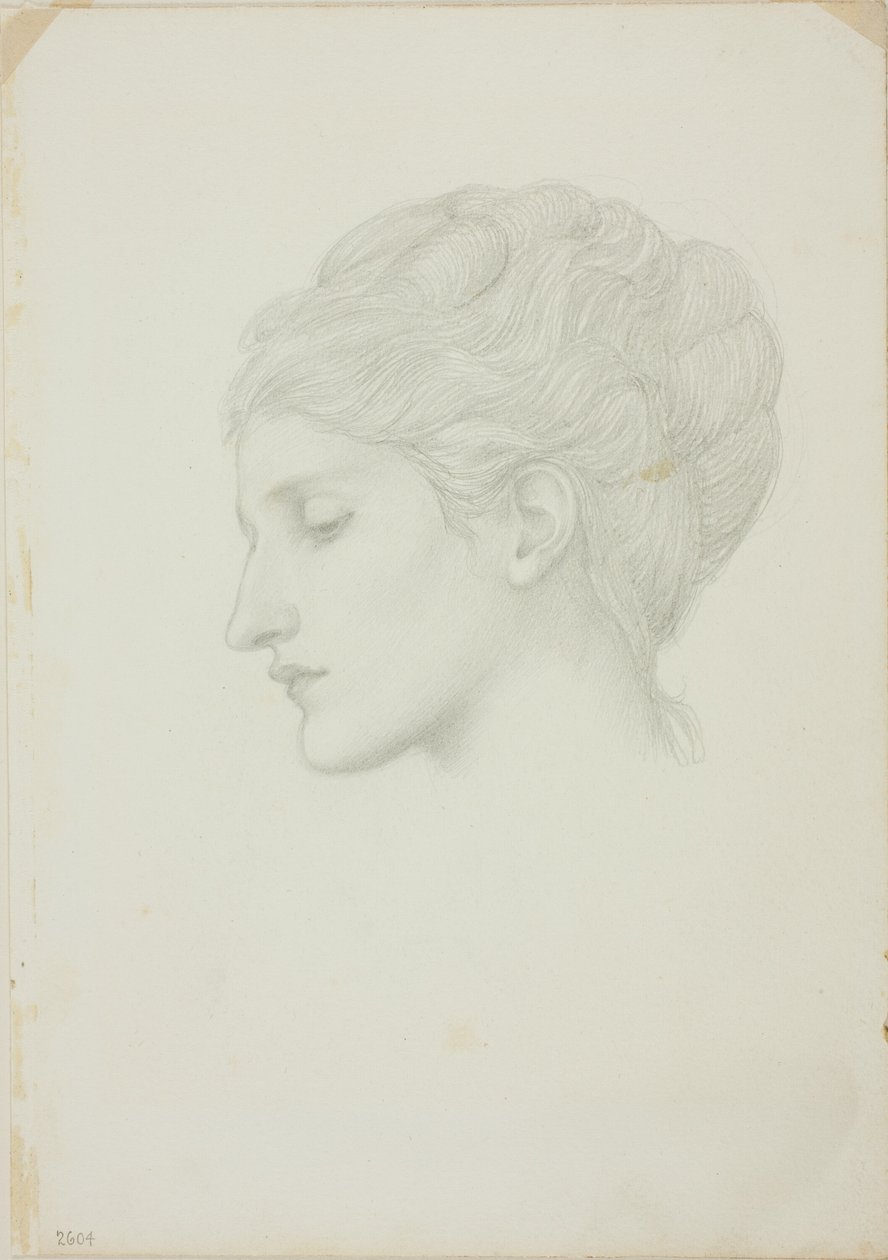 Tête de femme de profil à gauche - Sir Edward Burne Jones