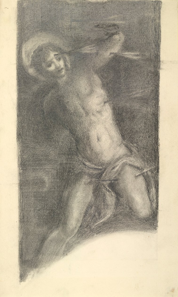 Étude de Saint Sébastien de Tintoretto dans la Scuola Grande di San Rocco, 1859 ou 1862 - Sir Edward Coley Burne Jones