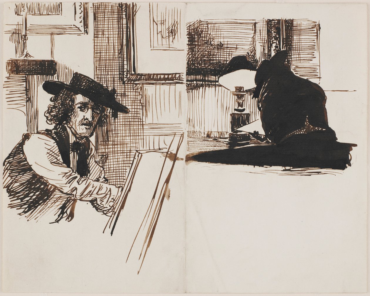 Whistler dessinant Poynter; vue arrière d
