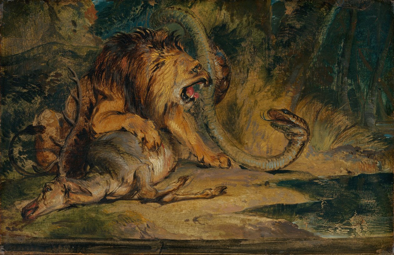 Lion défendant sa proie - Sir Edwin Landseer