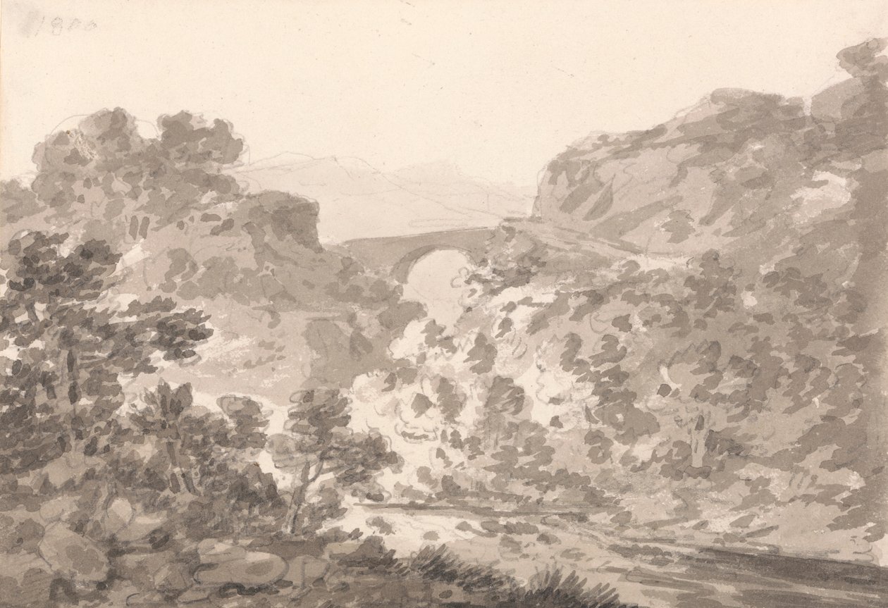 Pont sur un ruisseau, nord du Pays de Galles - Sir George Howland Beaumont seventh Baronet