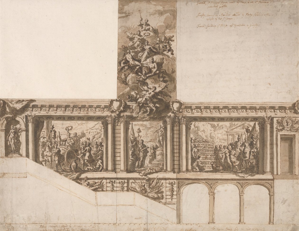 Conception pour plafonds, murs et escalier - Sir James Thornhill