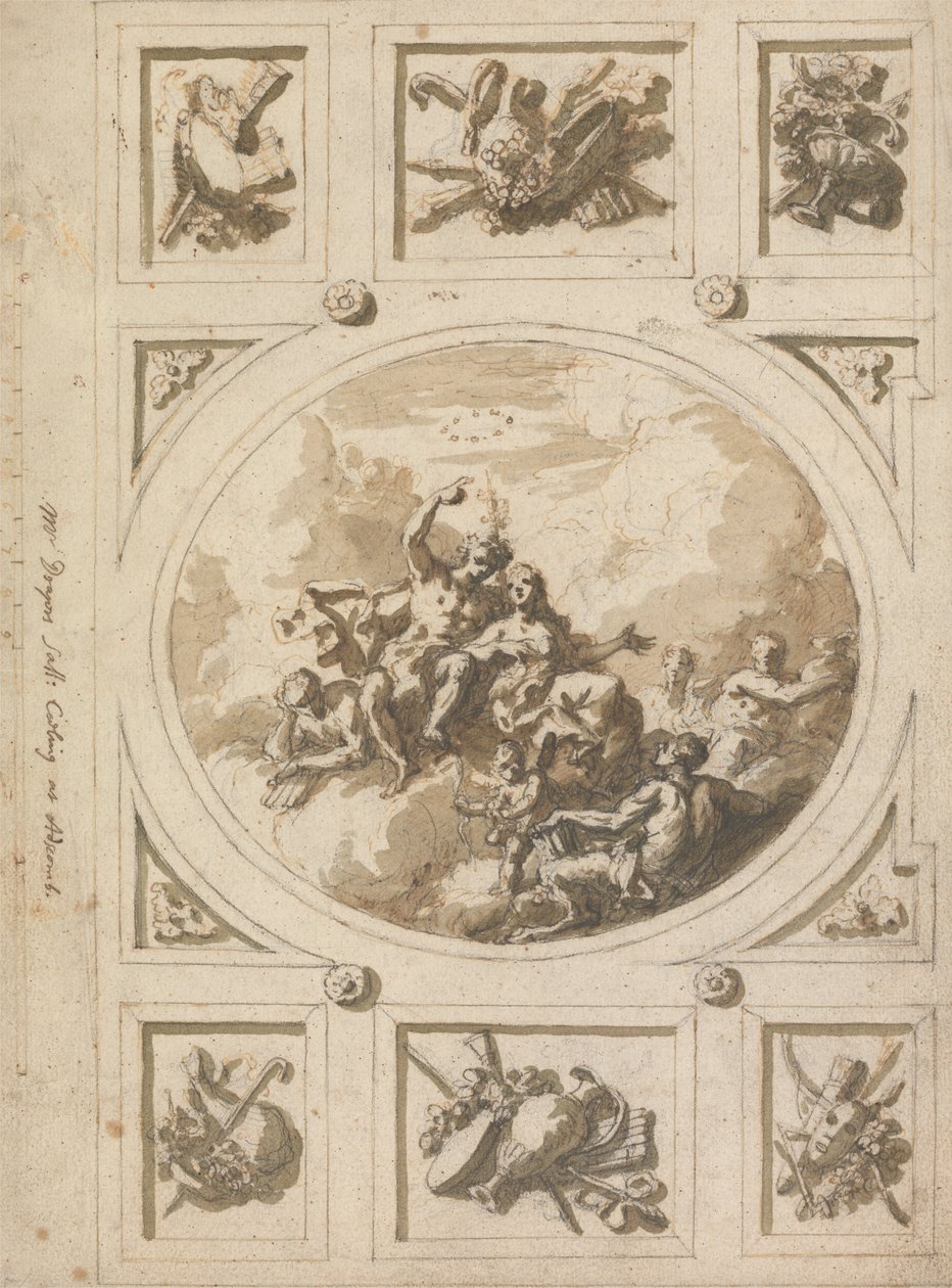 Conception pour un plafond à Addiscombe : Bacchus et Ariane - Sir James Thornhill